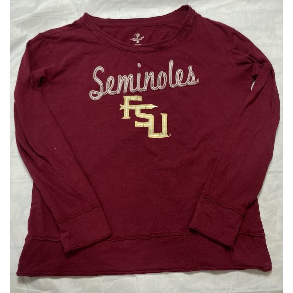 Colosseum FSU Florida State SEMINOLES‎ Long Sleeve maroon Shirt Top Woman's M